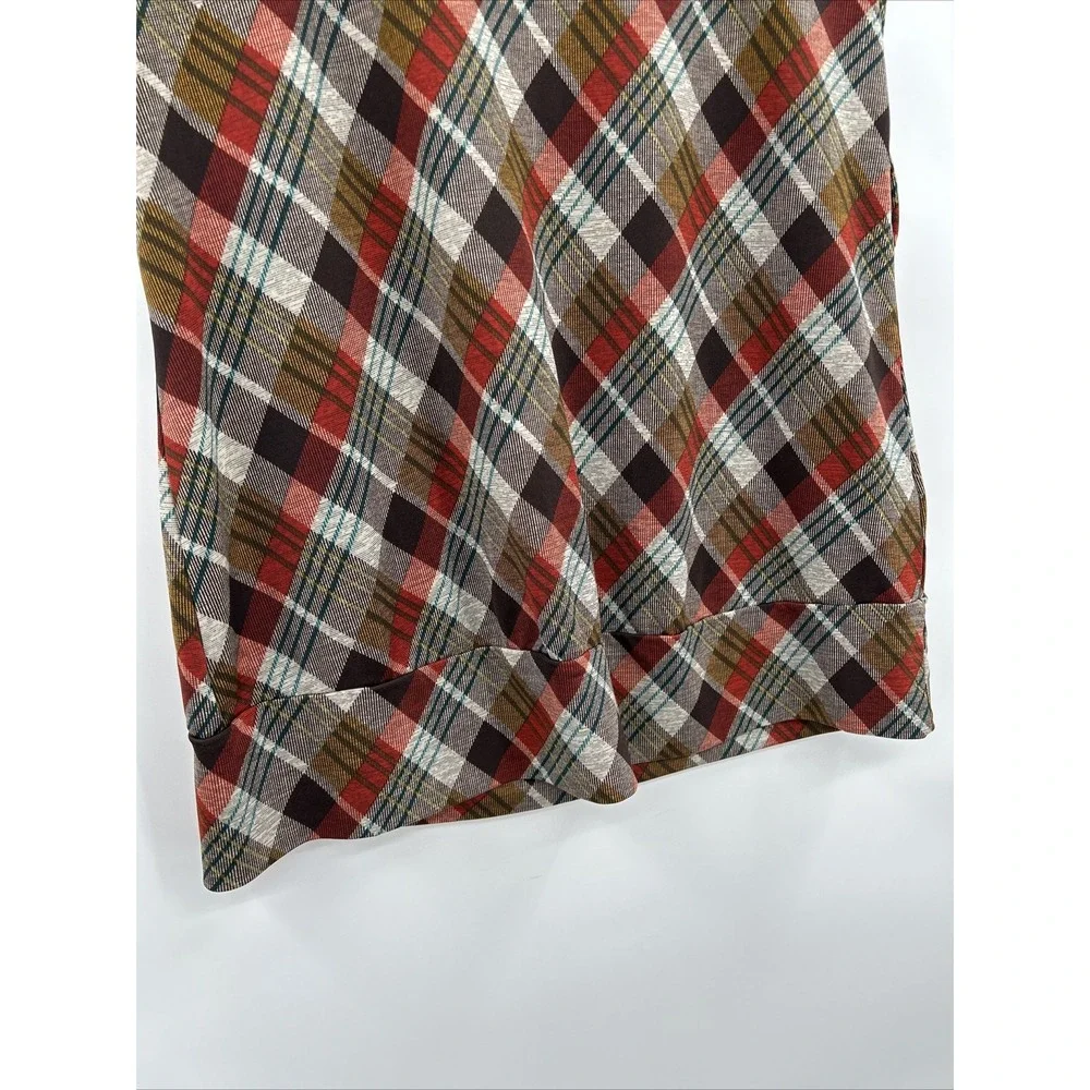 Iz Byer Womens Y2K Cap Sleeve Plaid Top Size‎ Medium Brown Academia Grunge Bratz